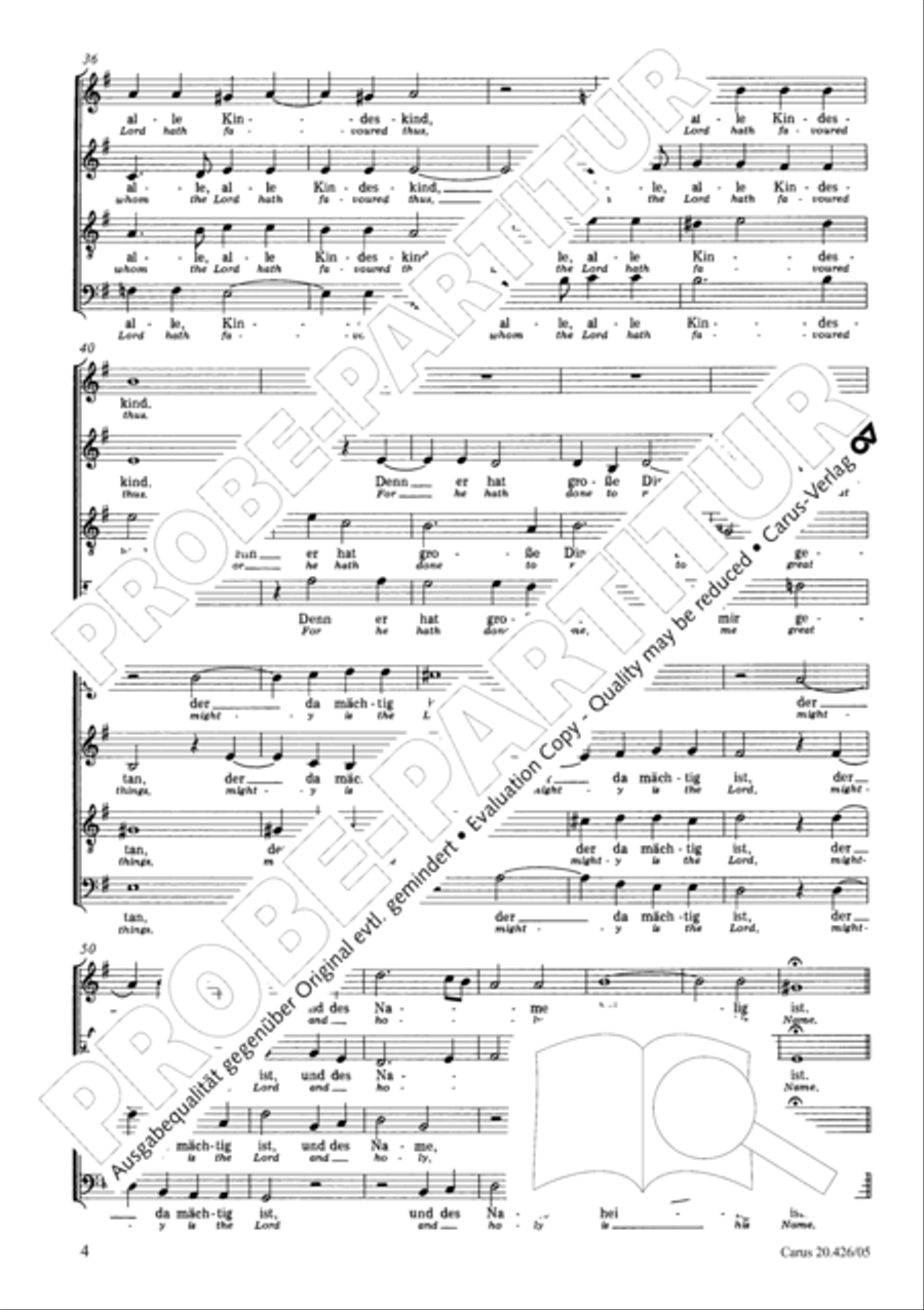 Magnificat (Meine Seele erhebt den Herrn); Ehre sei dem Vater Choir scores gallery preview page 5