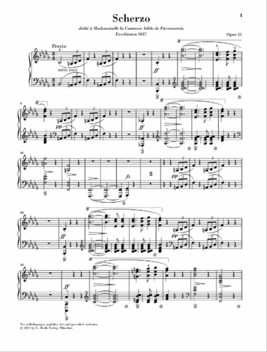 Scherzo in B-Flat Minor, Op. 31 – Revised Edition Piano Solo scores gallery preview page 2