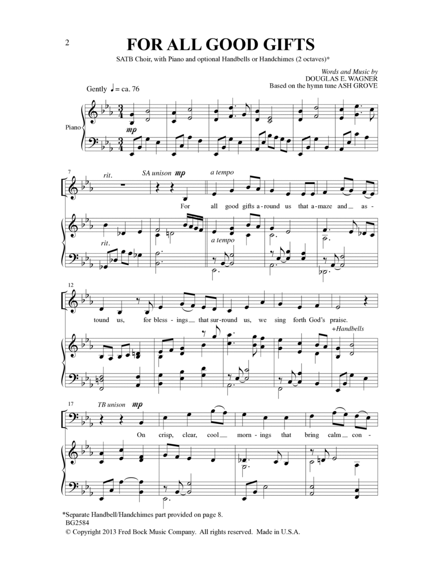 For All Good Gifts 4-Part scores gallery preview page 1