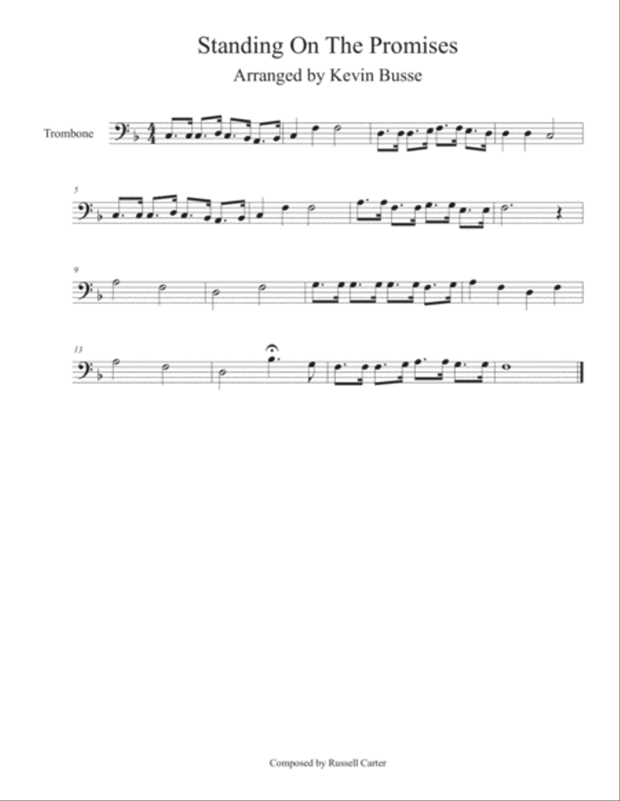 Standing On The Promises - Trombone Trombone Solo scores gallery preview page 1