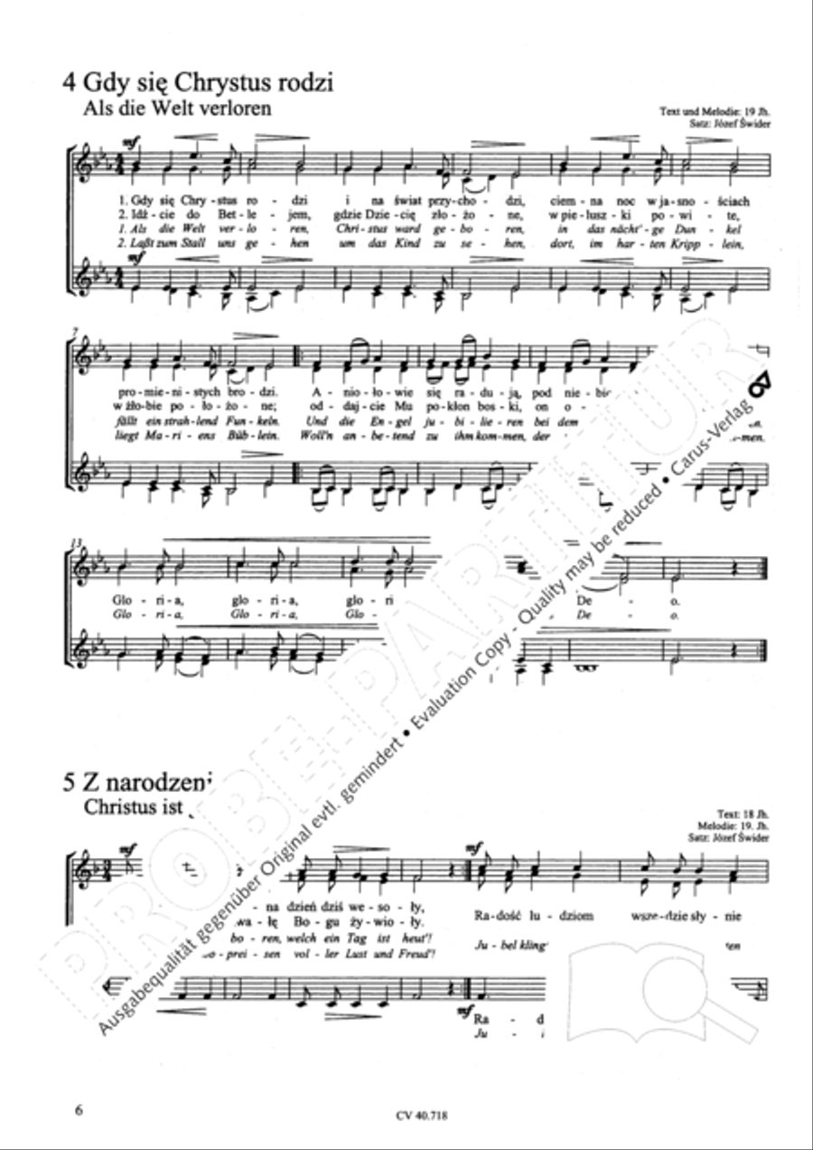 Zwolf polnische Weihnachtslieder fur Frauen- oder Kinderchor a cappella A Cappella scores gallery preview page 7