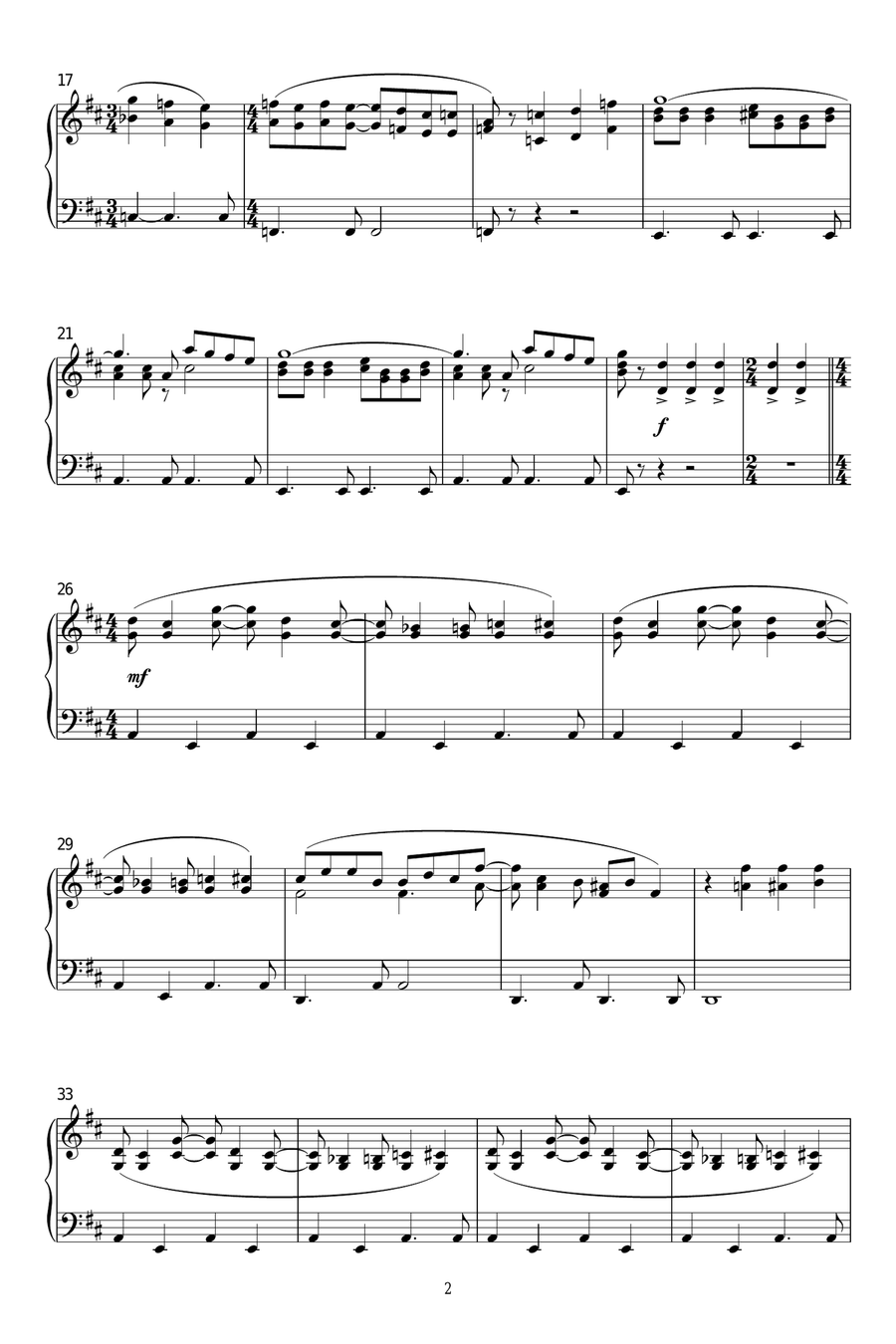 Butch Cassidy And The Sundance Kid (The Sundance Kid) Piano Solo scores gallery preview page 2
