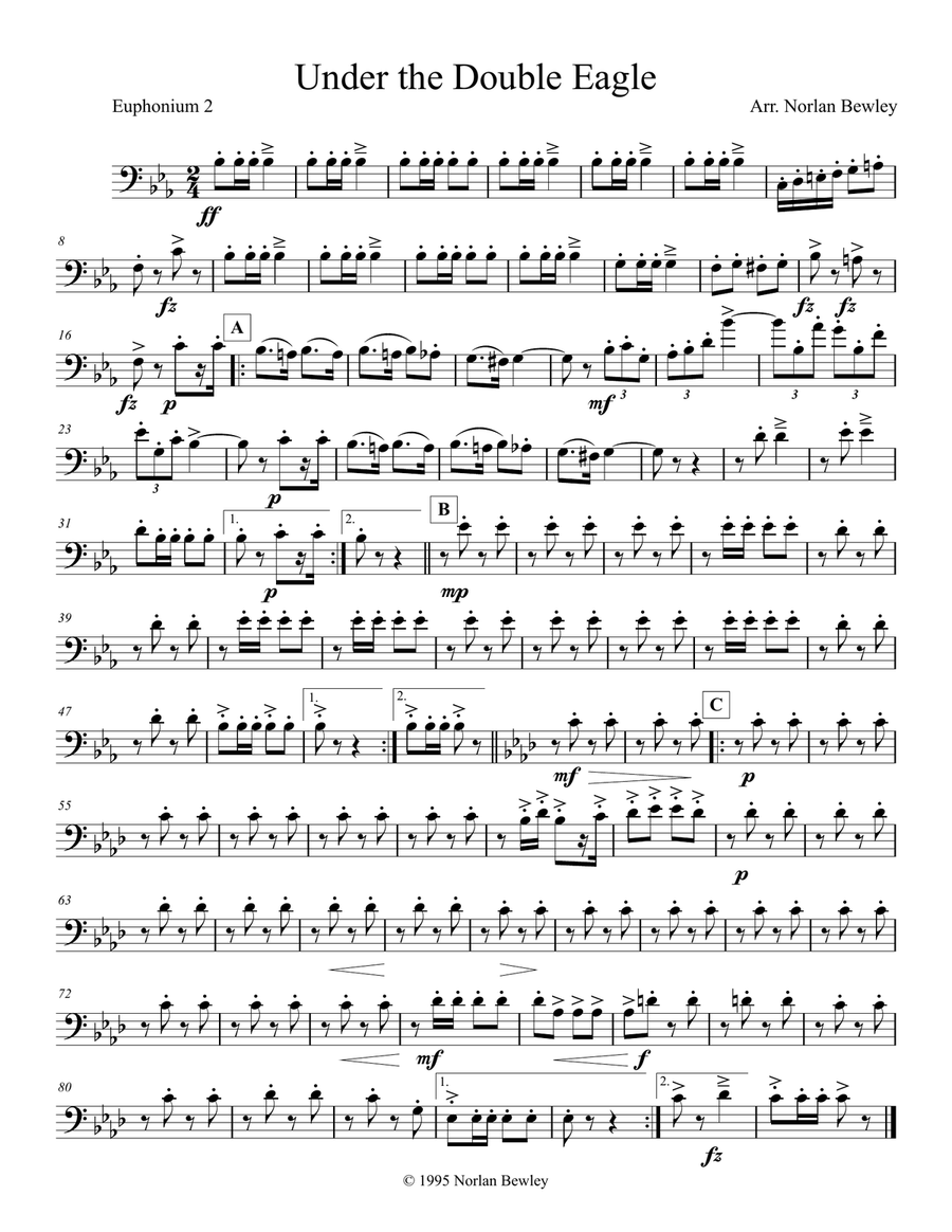 Under The Double Eagle March - Tuba/Euphonium Quartet image number null