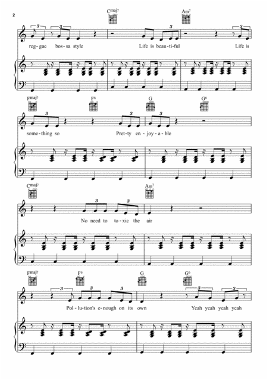Life Is Beautiful Life Is Beautiful Piano, Vocal, Guitar scores gallery preview page 2