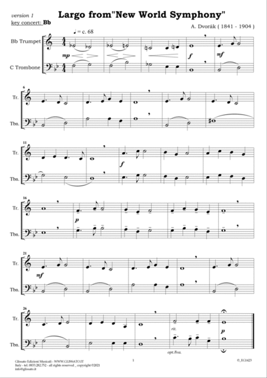 10 Romantic Easy duets for Bb Trumpet and Trombone B.C. Brass Duet scores gallery preview page 6