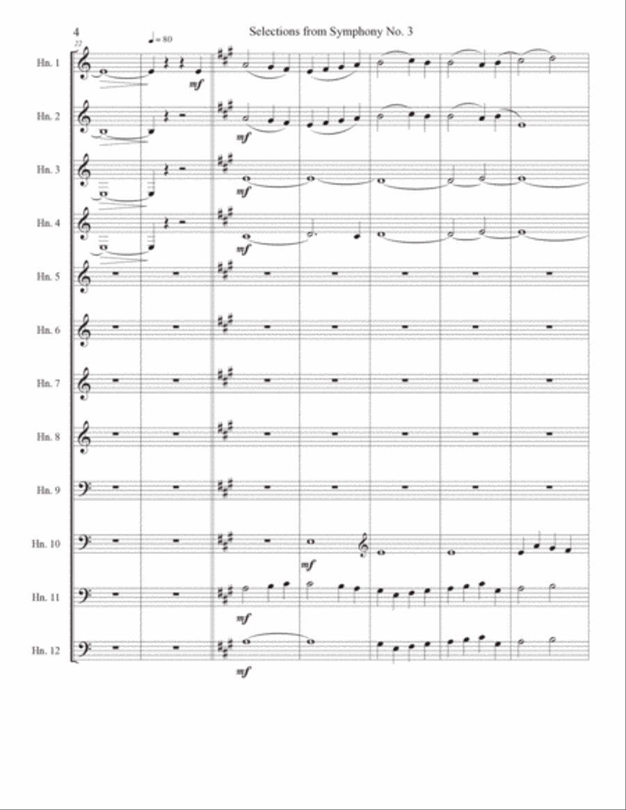 Selections from Symphony No.3 Brass Ensemble scores gallery preview page 6