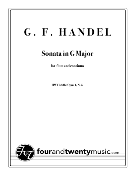 Sonata in G Major for Flute and Continuo, HWV 363b/Op 1 no. 5 image number null