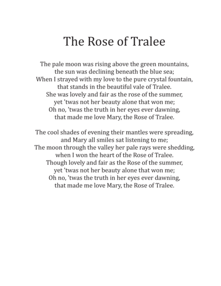 The Rose of Tralee (SSAA, a cappella) arranged by Sarah Jaysmith image number null