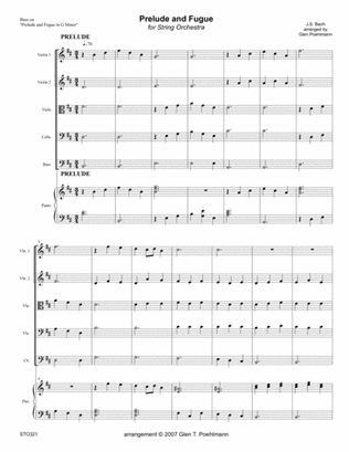 PRELUDE & FUGUE (Bach) for Intermediate STRING ORCHESTRA with Piano Accompaniment