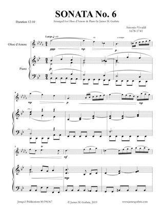 Vivaldi: Sonata No. 6 for Oboe d'Amore & Piano