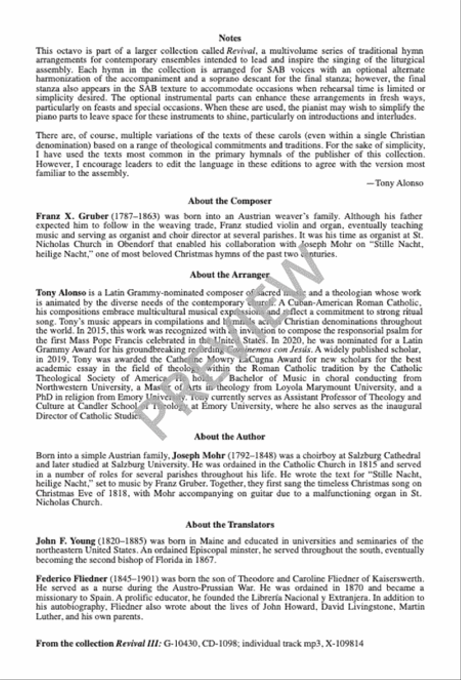 Silent Night, Holy Night 3-Part scores gallery preview page 3
