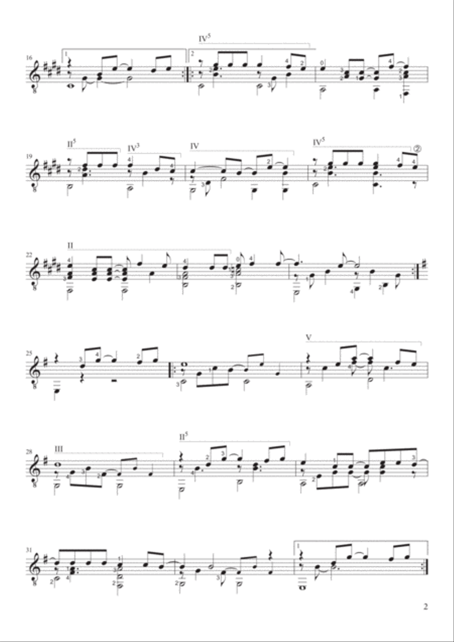 Feliz Navidad Guitar Solo scores gallery preview page 2