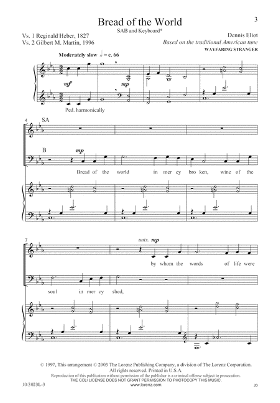 Bread of the World 3-Part scores gallery preview page 3