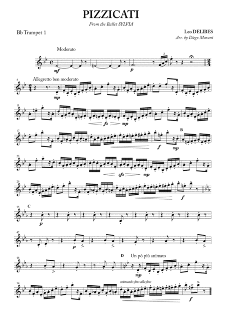 Pizzicati for Brass Quartet Brass Quartet scores gallery preview page 1