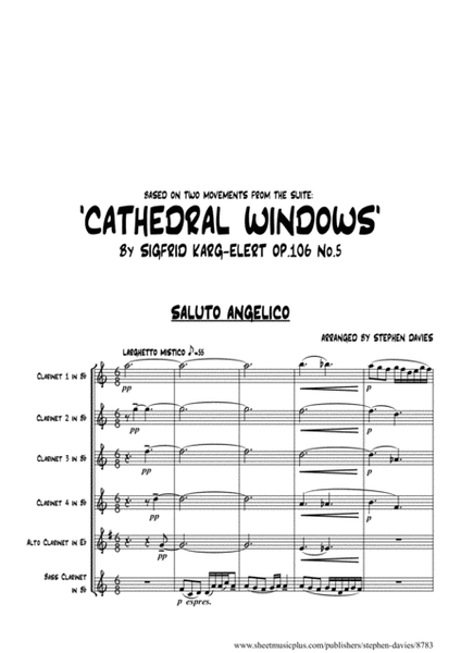 'Cathedral Windows' (Movements 5 & 6) By Sigfrid Karg-Elert for Clarinet Sextet. image number null