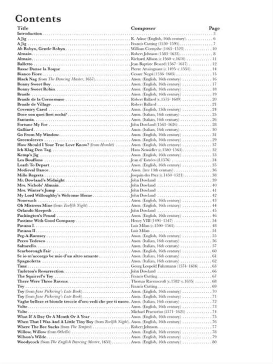 Easy Renaissance Pieces for Classical Guitar Acoustic Guitar scores gallery preview page 3