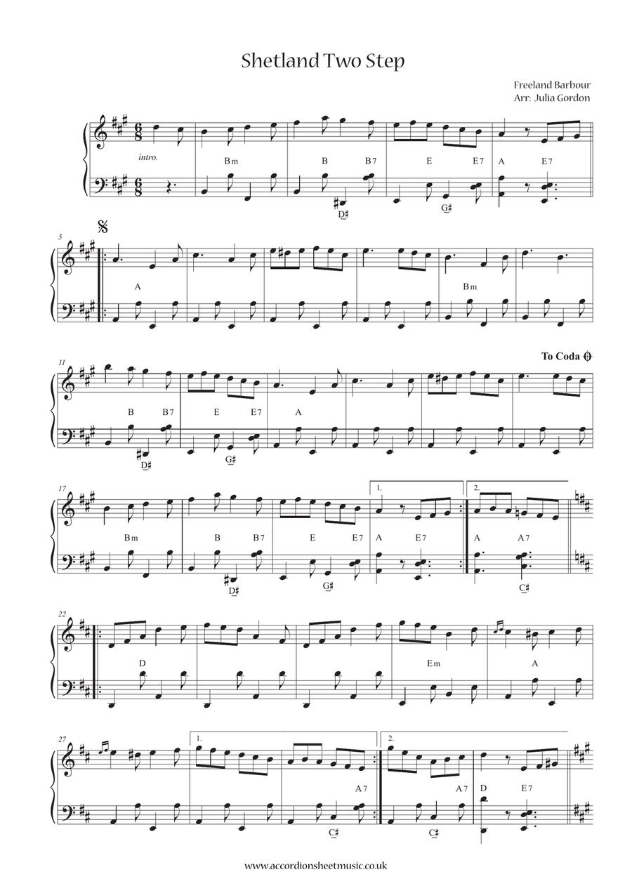 Shetland Two Step Accordion scores gallery preview page 1