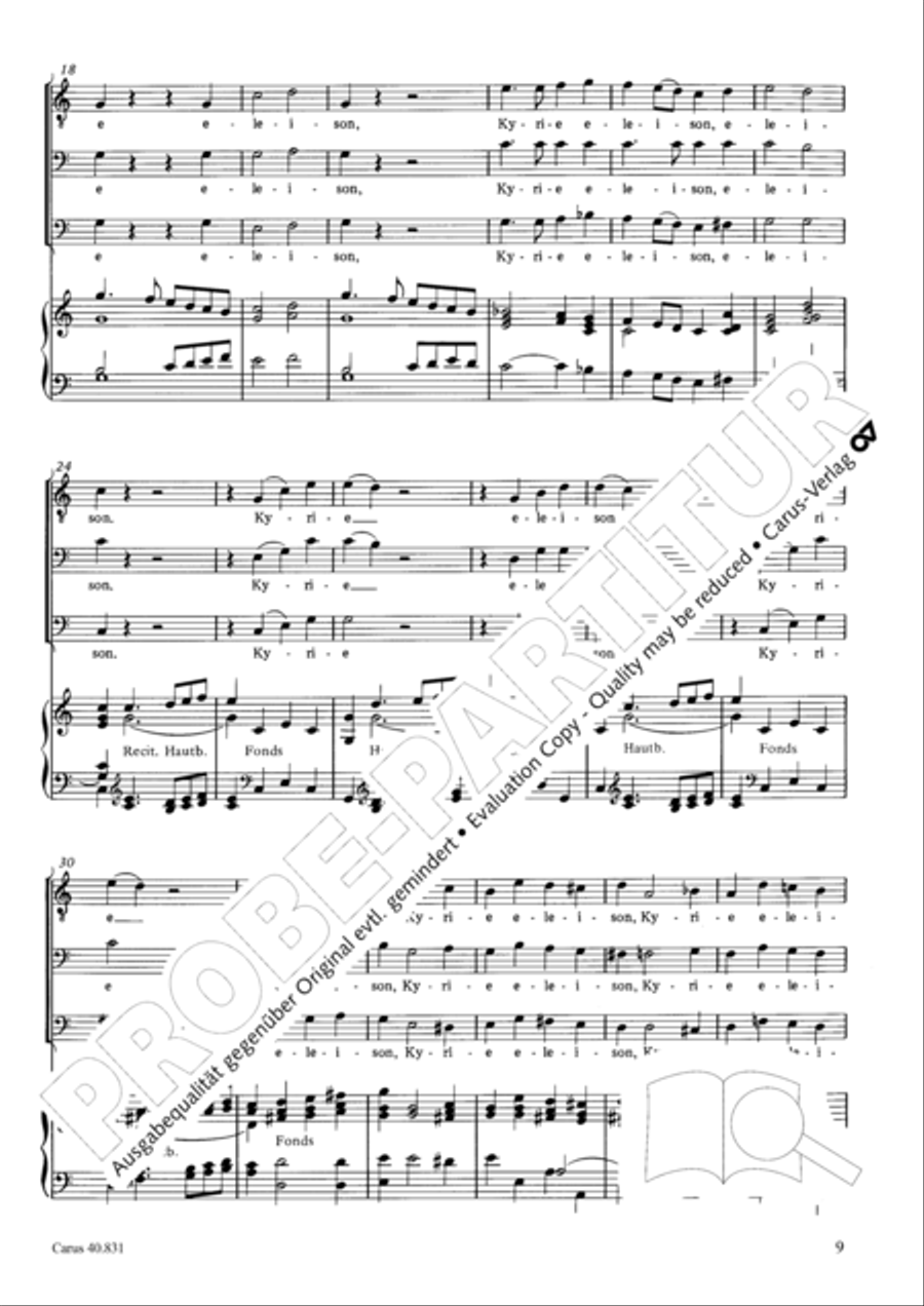 Messe breve no. 5 aux seminaires 3-Part scores gallery preview page 9
