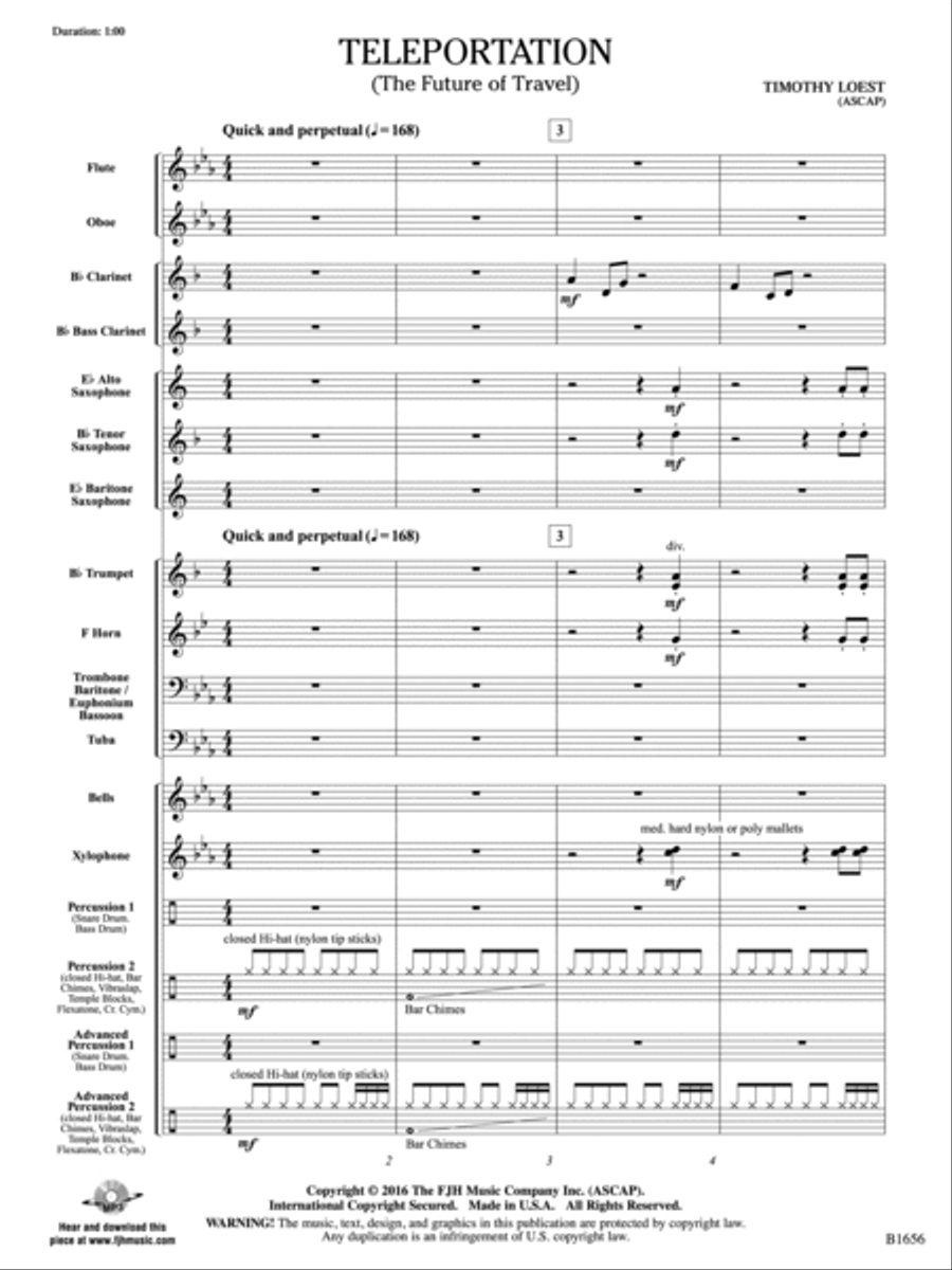 Teleportation: Score Teleportation: Score Concert Band scores gallery preview page 3