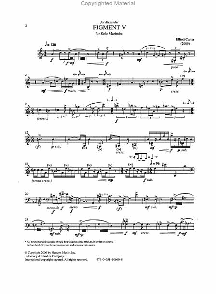 Elliott Carter - Figment V Marimba scores gallery preview page 2
