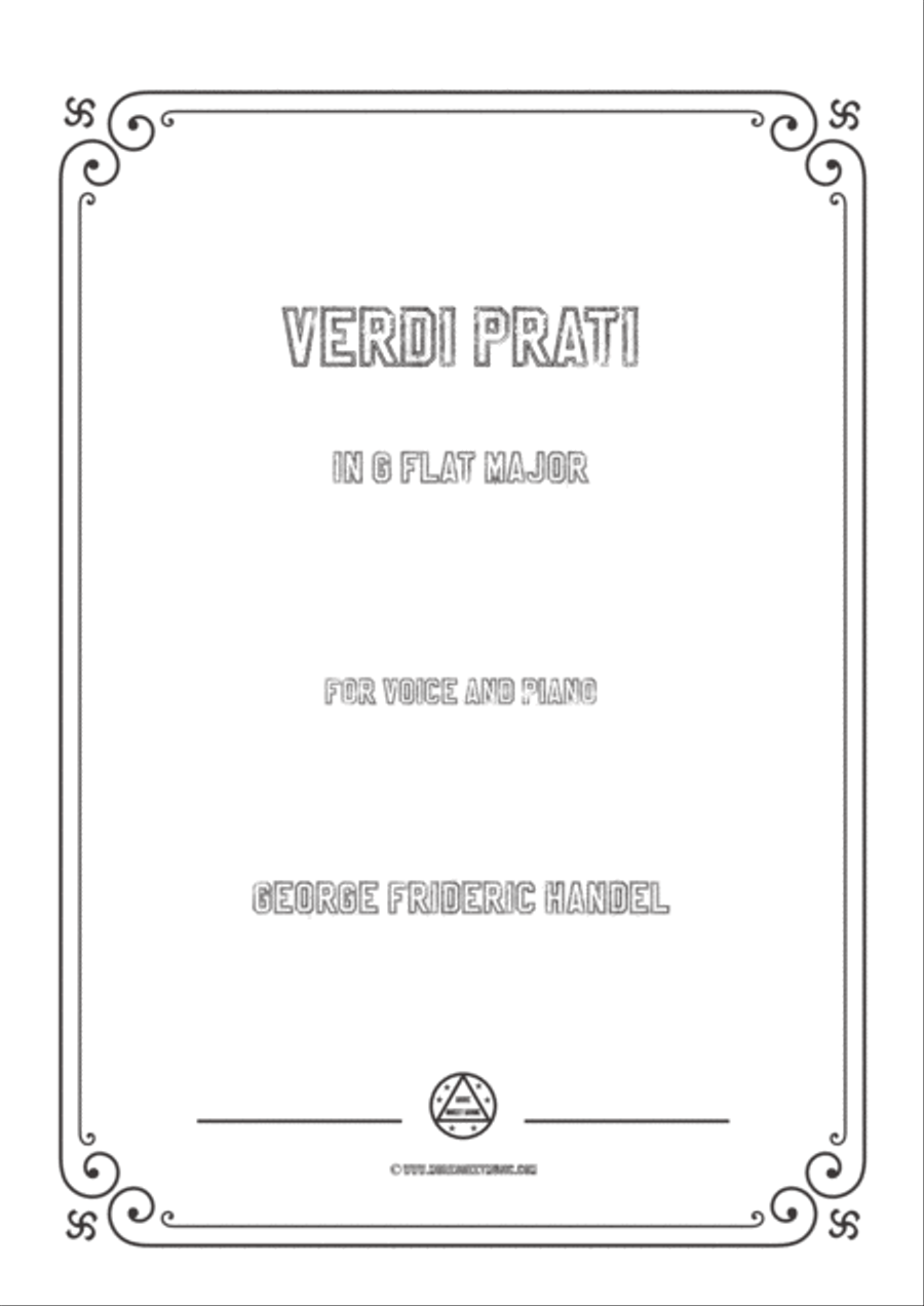 Handel-Verdi prati in G flat Major,for Voice and Piano Voice Solo scores gallery preview page 1