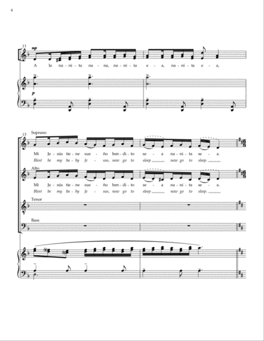 A la Nanita Nana A la Nanita Nana 4-Part scores gallery preview page 3