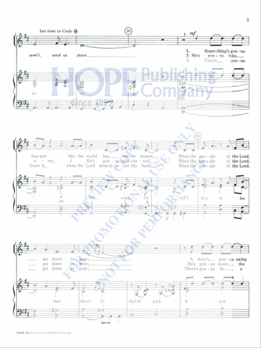 Lord, Listen T-Schr-Med Voice; Key of D Medium Voice scores gallery preview page 3