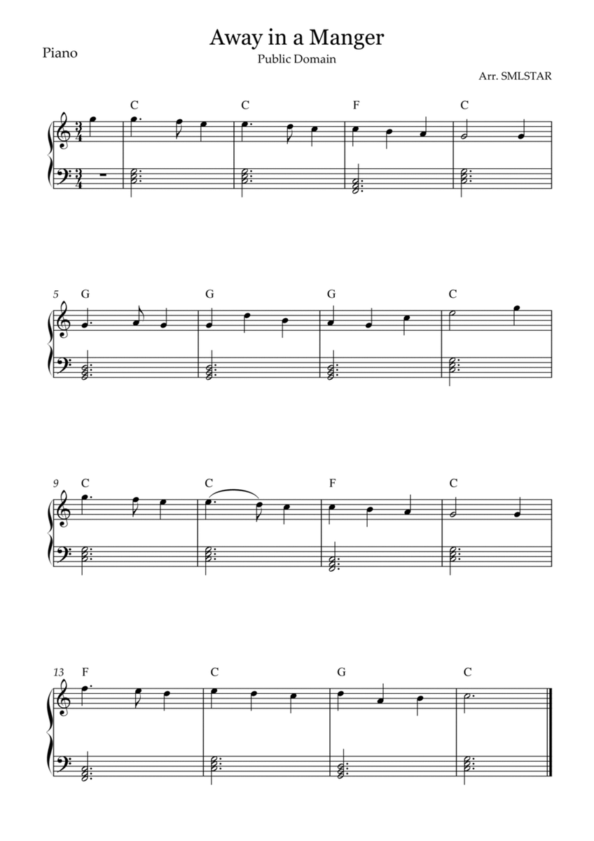 Away in a Manger PIANO sheet music image number null