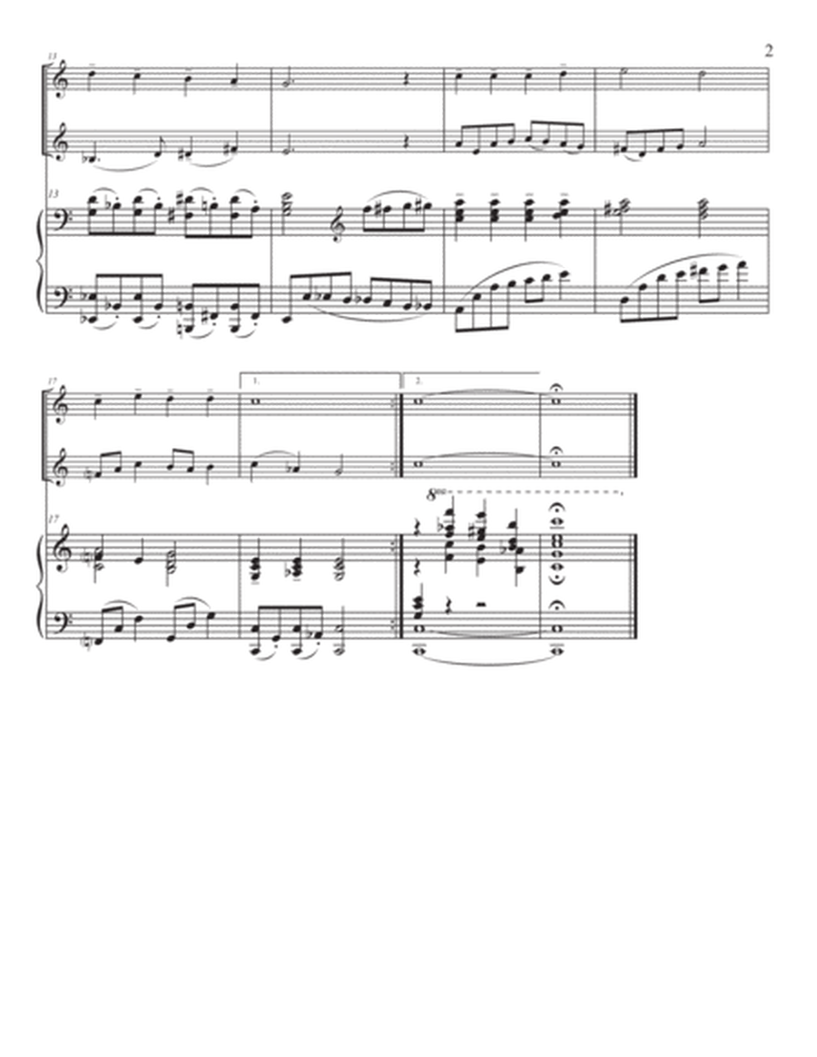 Au clair de la lune, for two violins and piano image number null