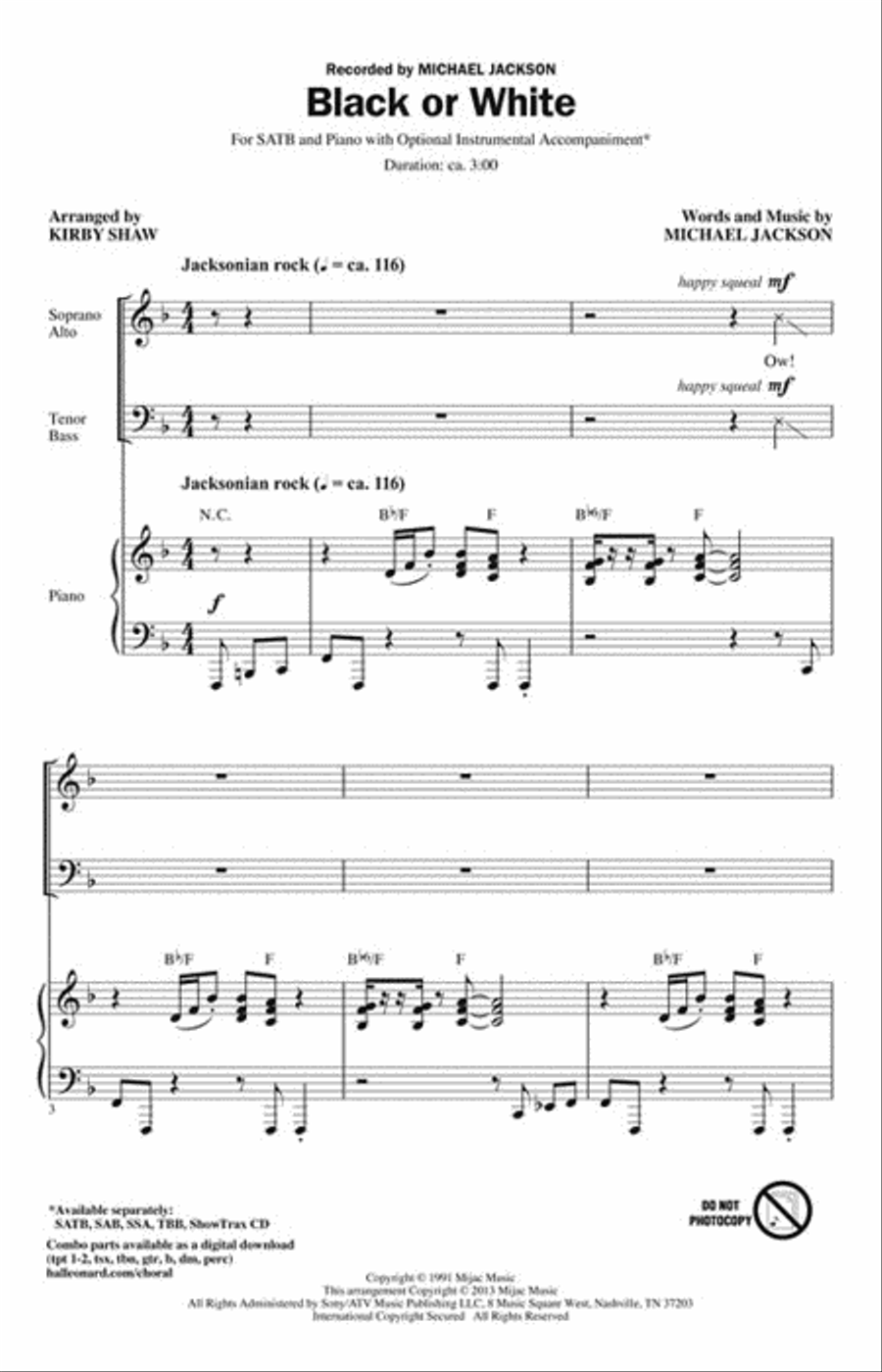 Black or White Black or White 4-Part scores gallery preview page 2