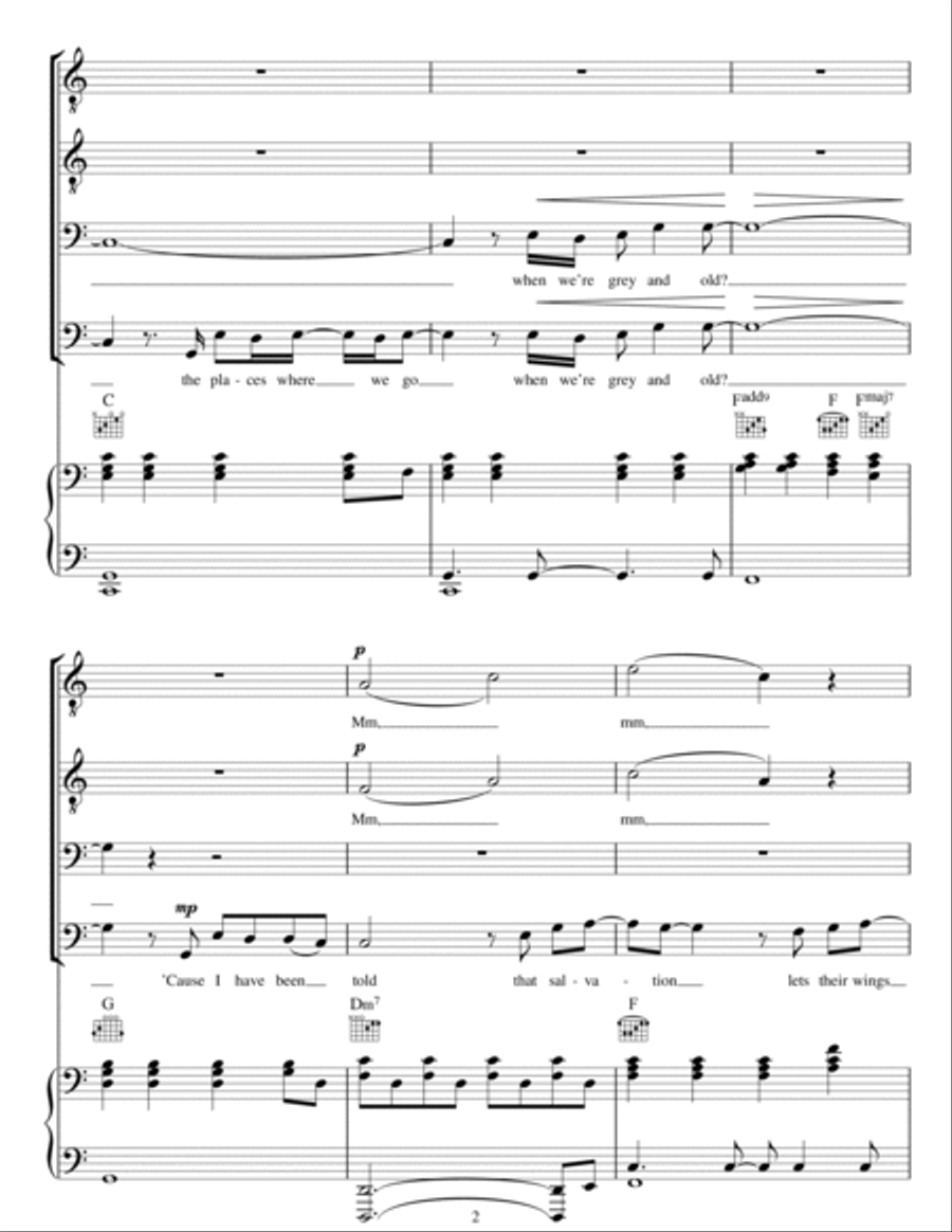 Angels (arr. Christopher Hussey) TTBB scores gallery preview page 2