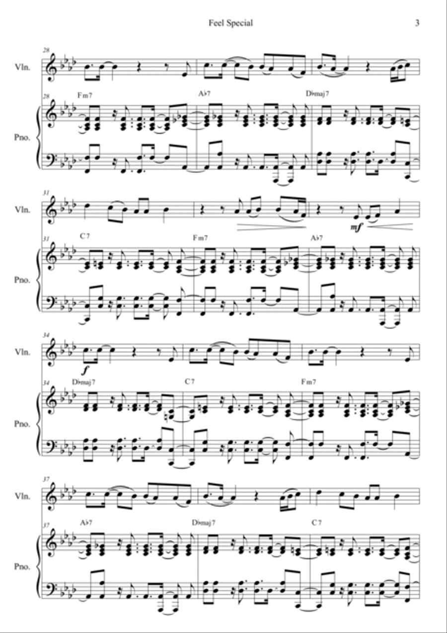 Feel Special Violin Solo scores gallery preview page 3