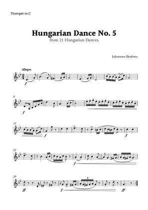 Hungarian Dance No. 5 by Brahms for Trumpet in C Solo