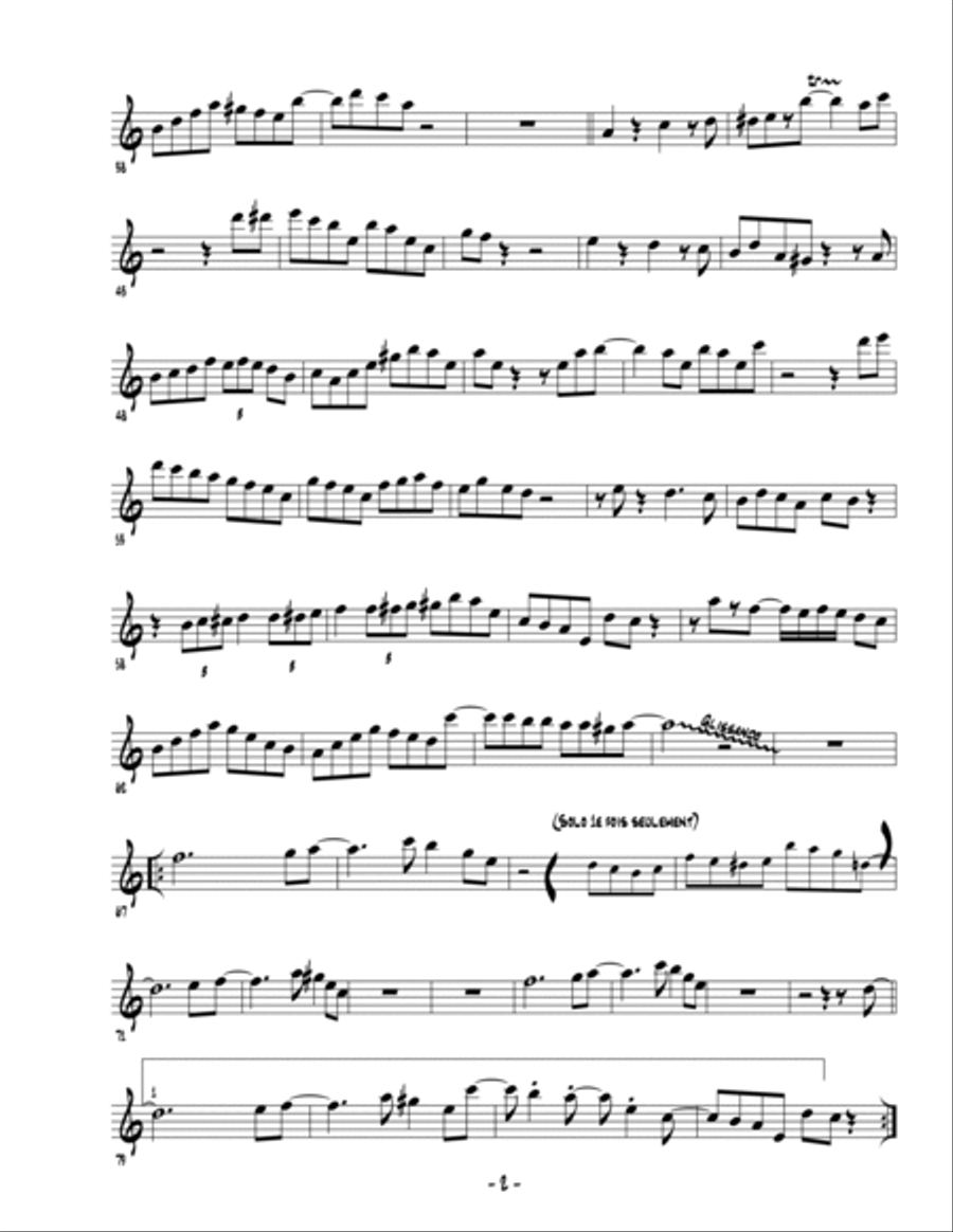 FoullSax / pour Quatuor de Saxophone, Guitare, Contrebasse et Batterie Jazz Ensemble scores gallery preview page 2