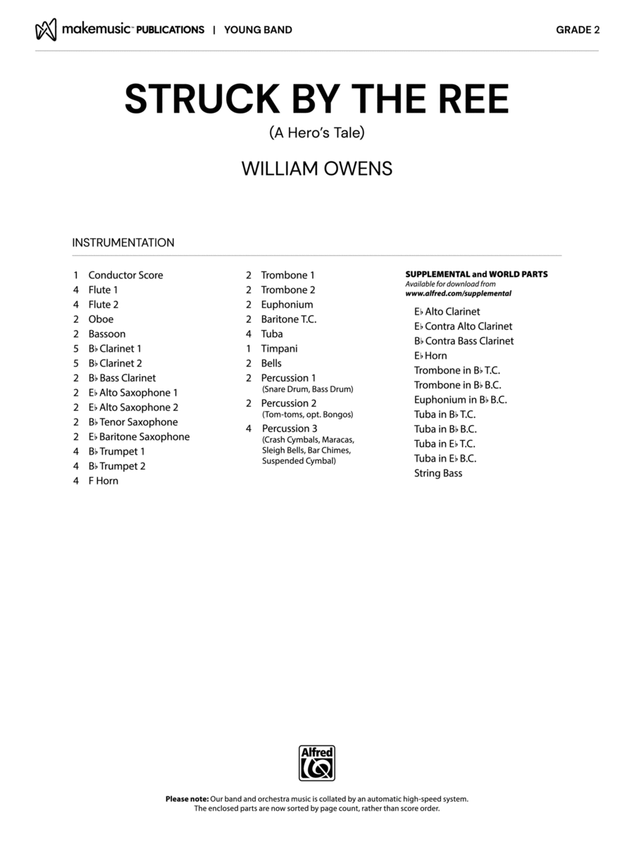 Struck by the Ree: Score Concert Band scores gallery preview page 1