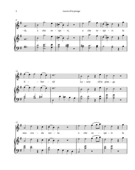 Lascia Ch'io Pianga by Händel - Soprano & Piano in G Major image number null