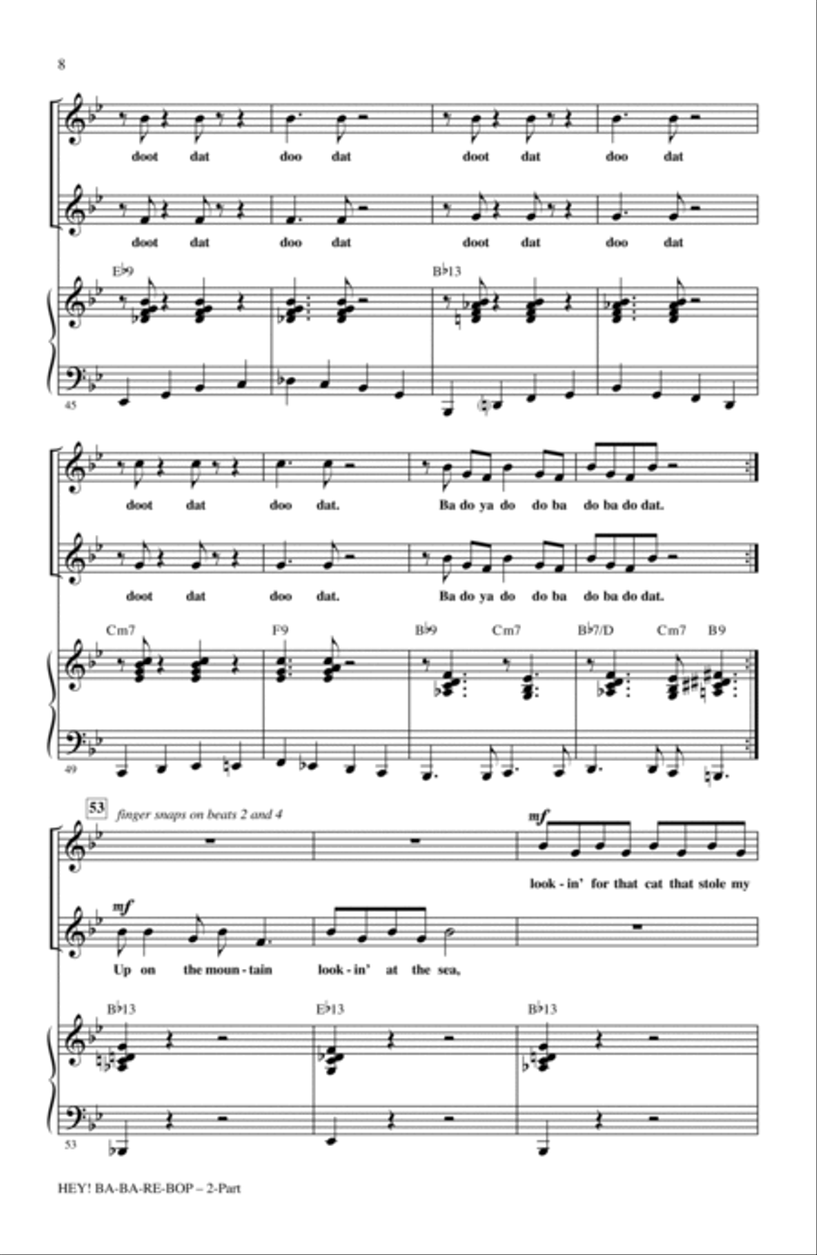 Hey! Ba-Ba-Re-Bop 2-Part scores gallery preview page 6