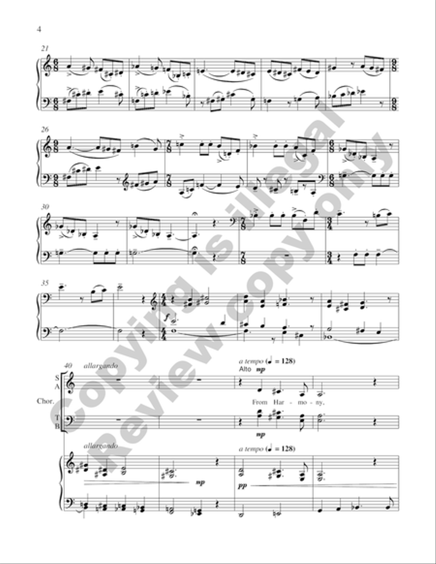 A Song for St. Cecilia's Day (Piano/Choral Score)