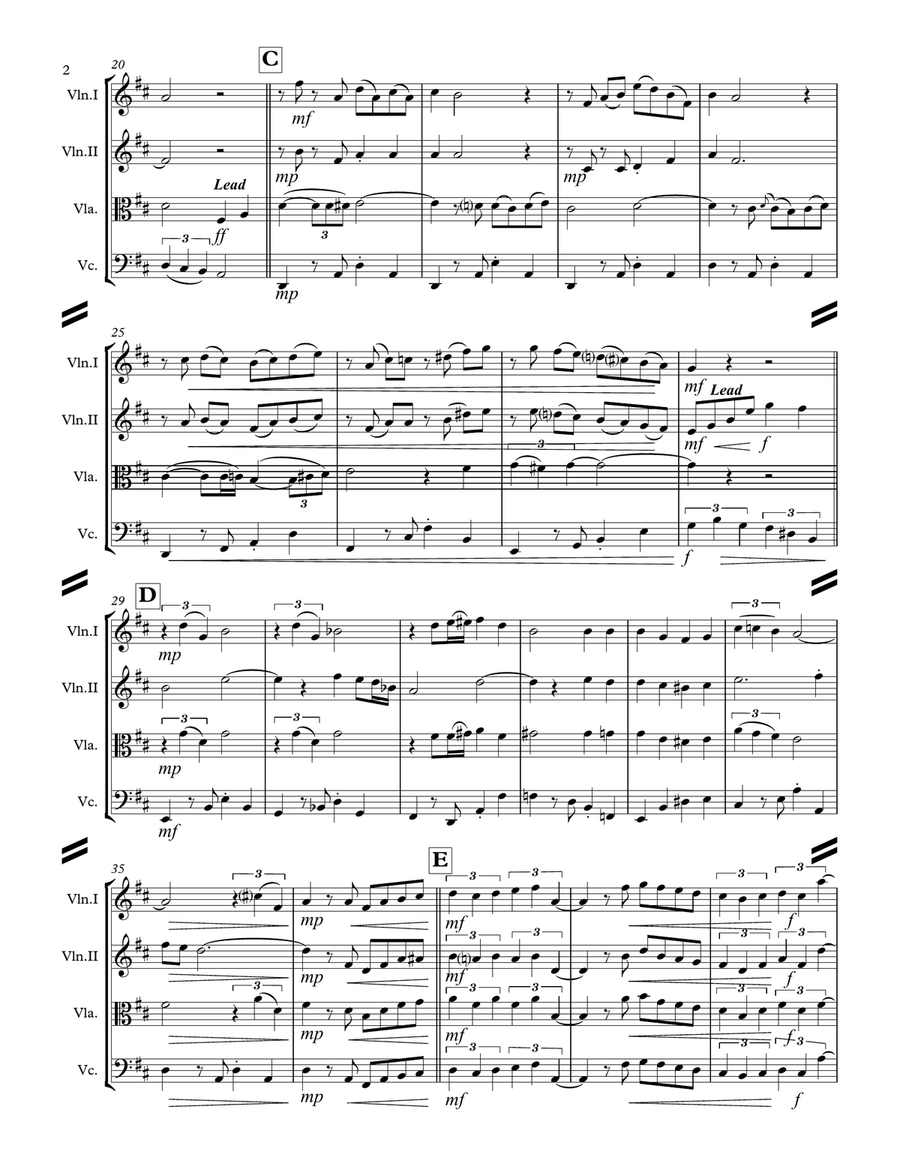 Amapola (for String Quartet) String Quartet scores gallery preview page 3