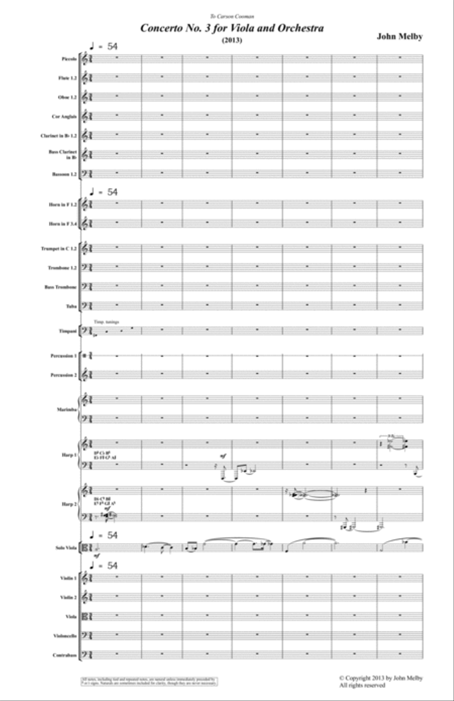 [Melby] Concerto No. 3 for Viola and Orchestra Full Orchestra scores gallery preview page 5