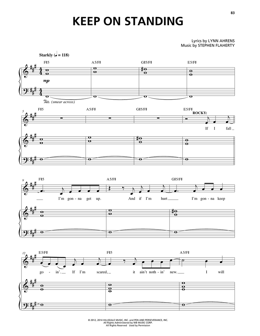 Keep On Standing (from the musical Rocky) Piano, Vocal scores gallery preview page 1