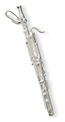 Silver pendant : bassoon