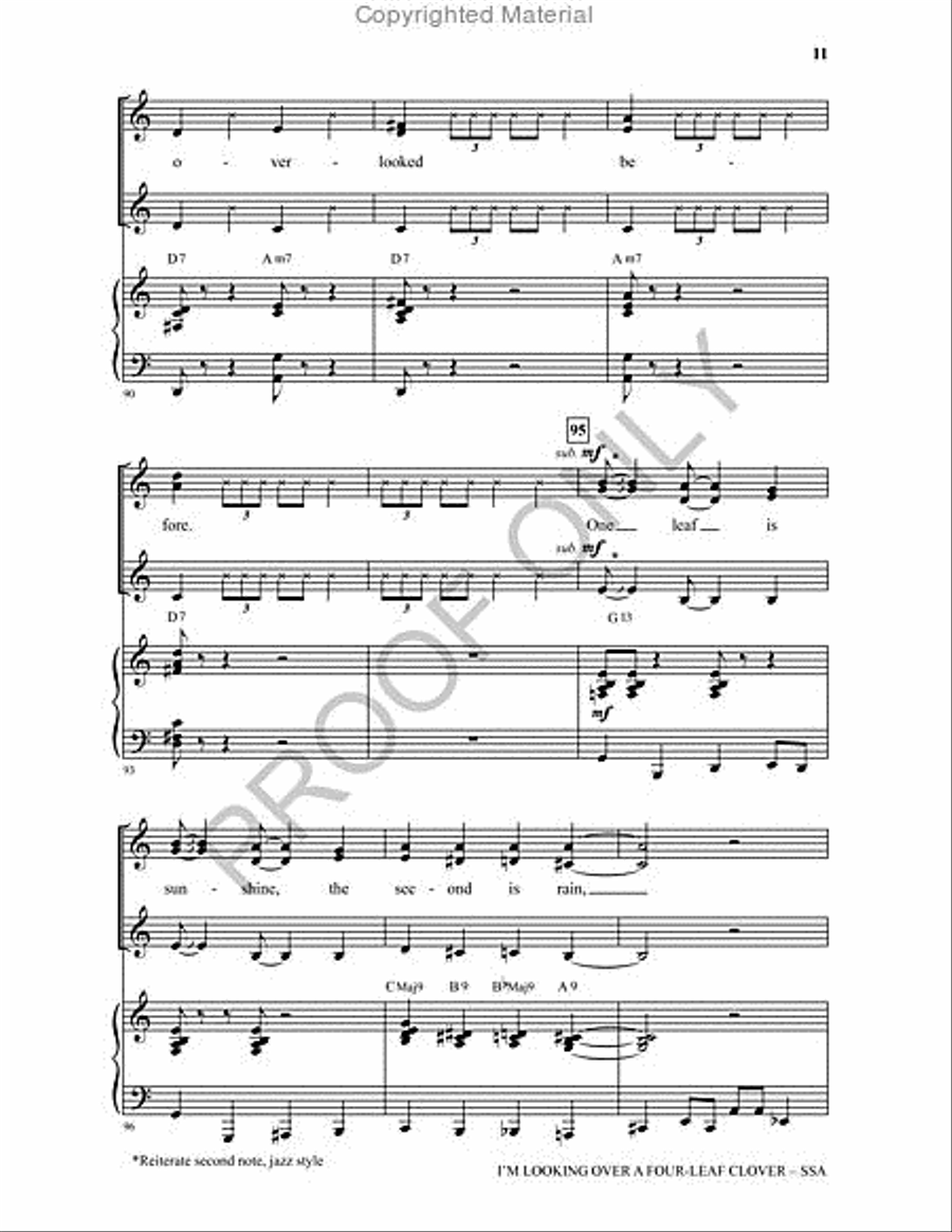 I'm Looking Over a Four Leaf Clover SSA scores gallery preview page 10