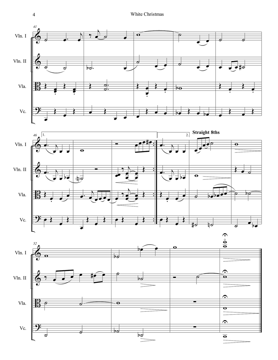 White Christmas String Quartet scores gallery preview page 4