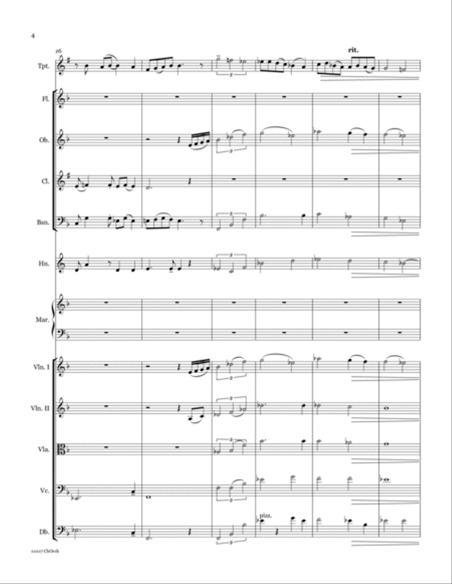 Red Cherry Lark (trumpet & chamber orchestra) Chamber Orchestra scores gallery preview page 6