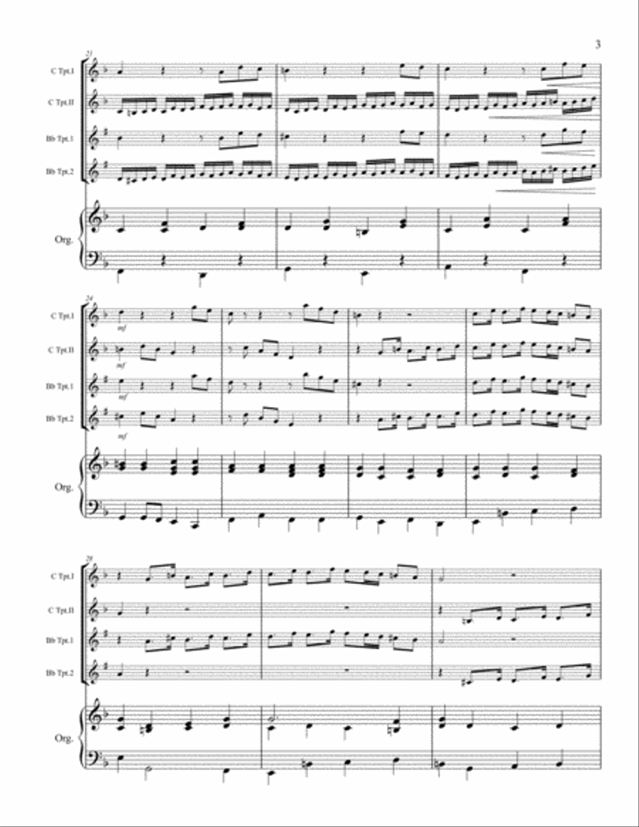 For Unto Us A Child is Born - Two Trumpets and Organ Trumpet Duet scores gallery preview page 4