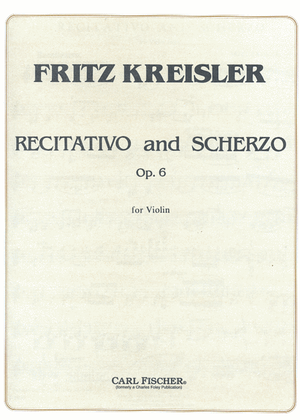 Book cover for Recitativo And Scherzo, Op. 6