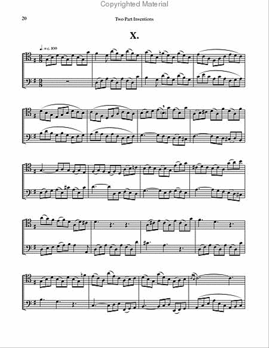 Two Part Inventions for two Trombones Trombone Duet scores gallery preview page 4