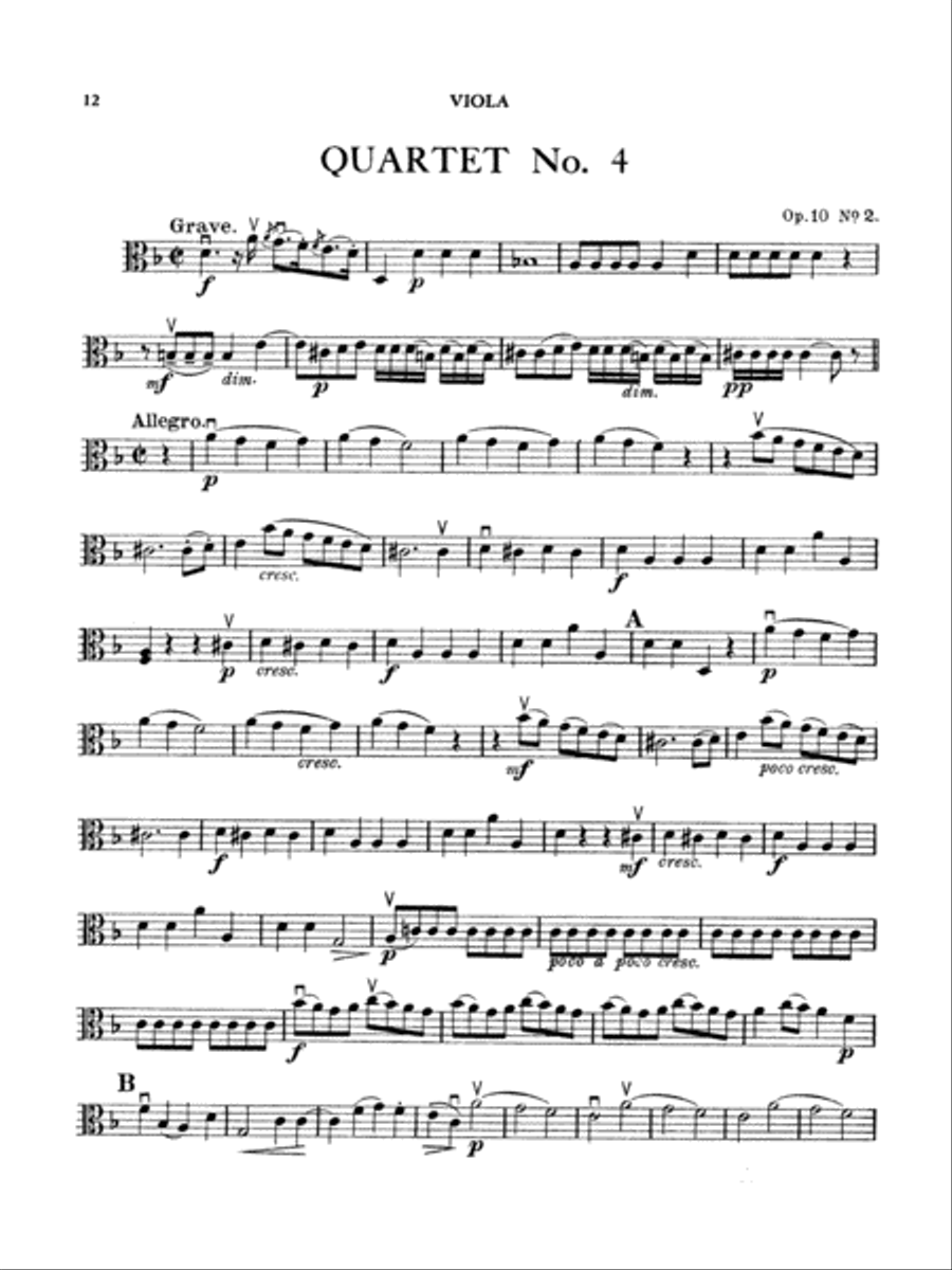 Boccherini: Nine Selected String Quartets String Quartet scores gallery preview page 1