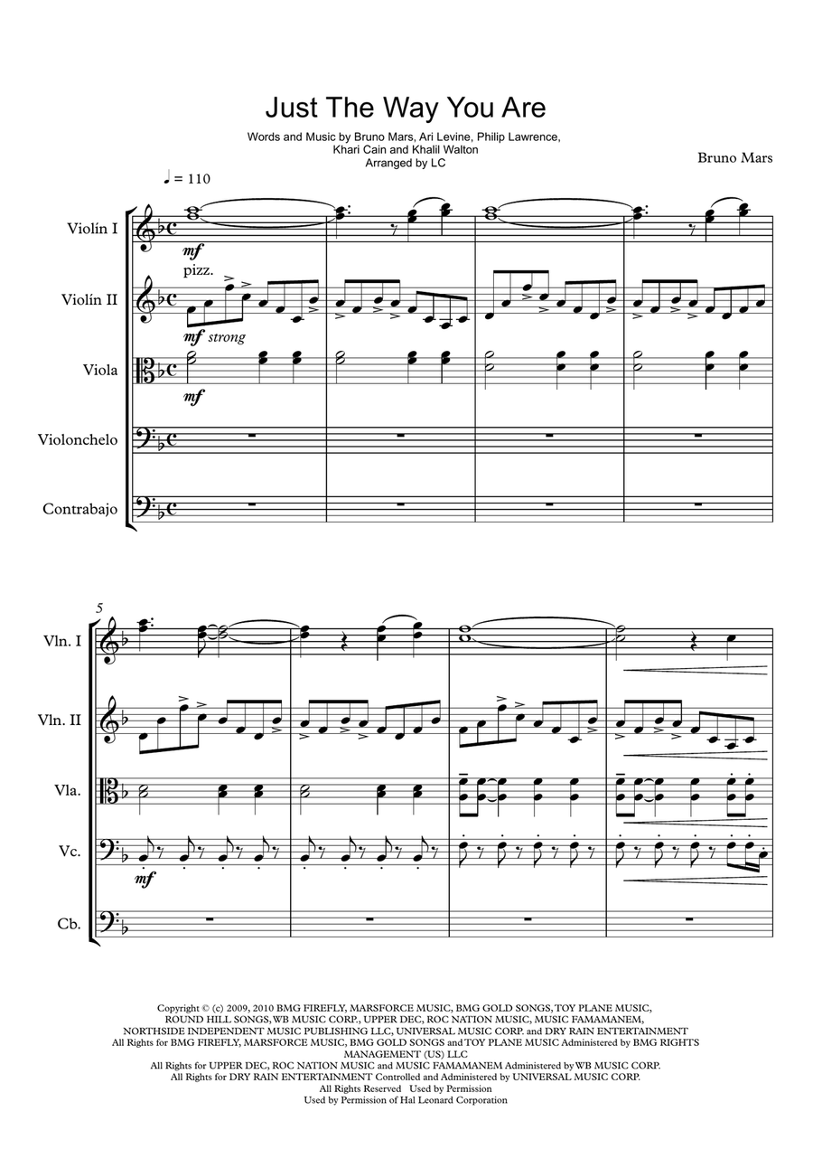 Just The Way You Are Just The Way You Are String Orchestra scores gallery preview page 1